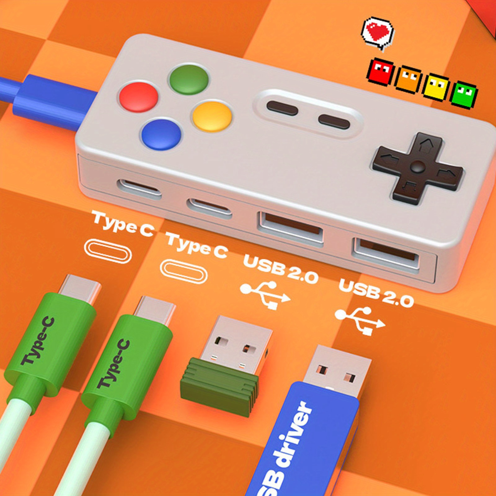 1PC Cartoon USB C Extension Ad - Gaming Keyboard Type C review and price