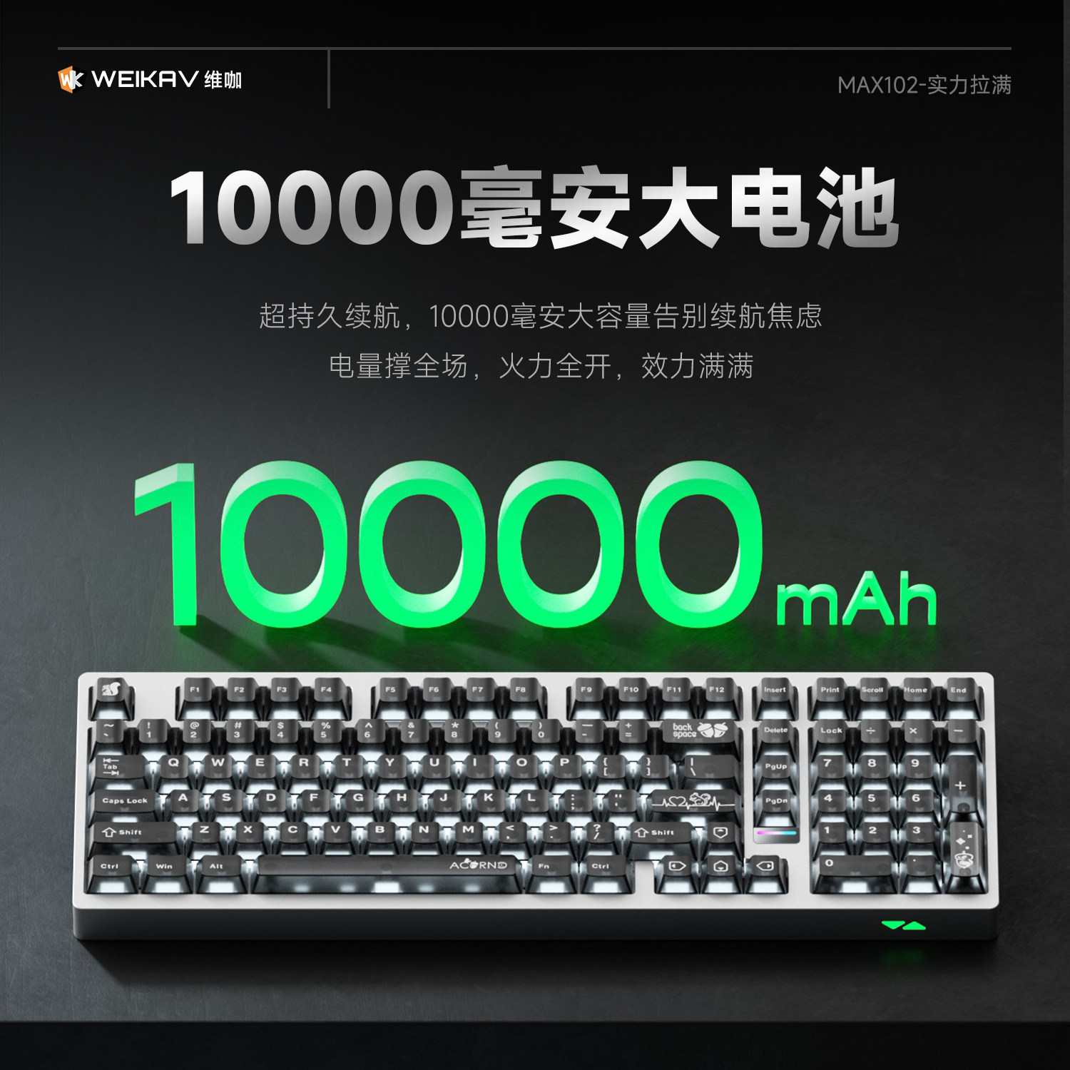 Weika Max102 Aluminum Case Wir - Gaming Keyboard Mechanical Wireless review and price
