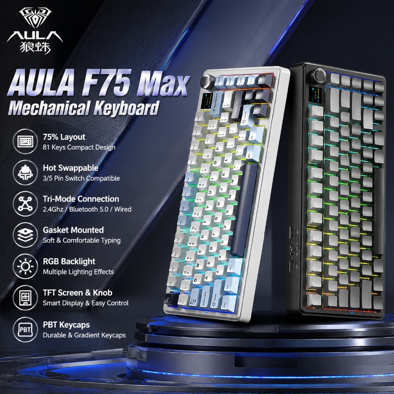 AULA F75 Max Mechanical Keyboa - Gaming Keyboard Hot Swappable review and price