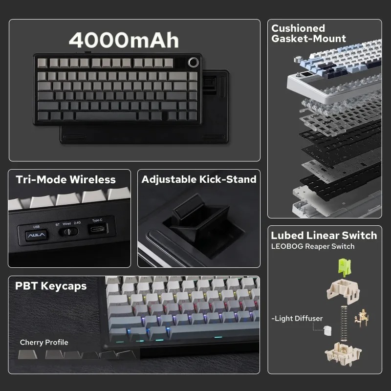 AULA F75 Max Mechanical Keyboa - Gaming Keyboard Hot Swappable review and price