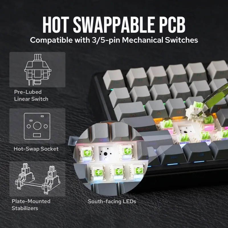 AULA F75 Max Mechanical Keyboa - Gaming Keyboard Hot Swappable review and price