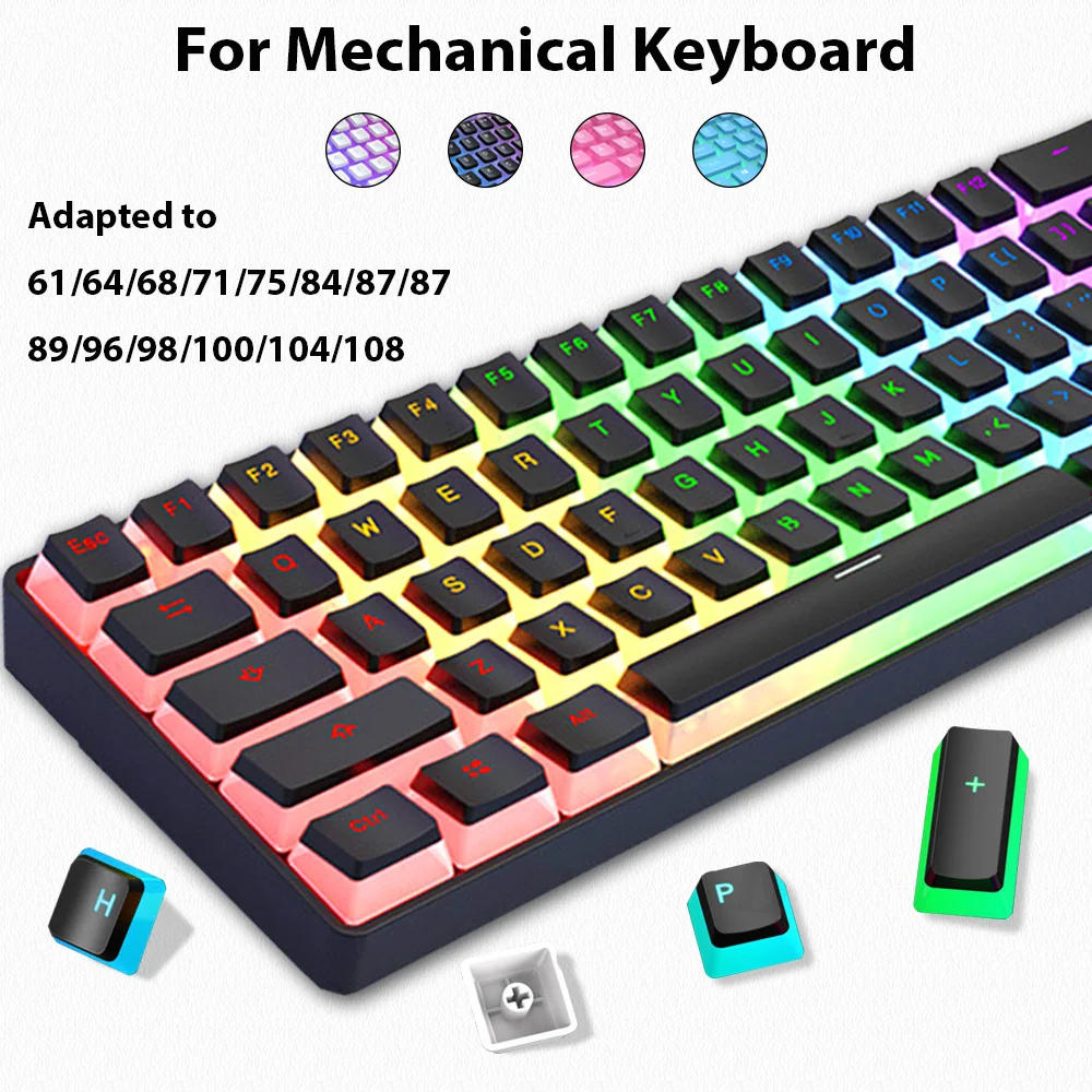 129 Keys Pudding Keycaps PBT D - Gaming Keyboard No Rgb review and price