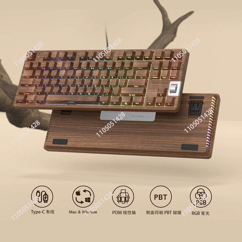 F87 Walnut 75% Wired Gaming Me - Gaming Keyboard Mechanical review and price